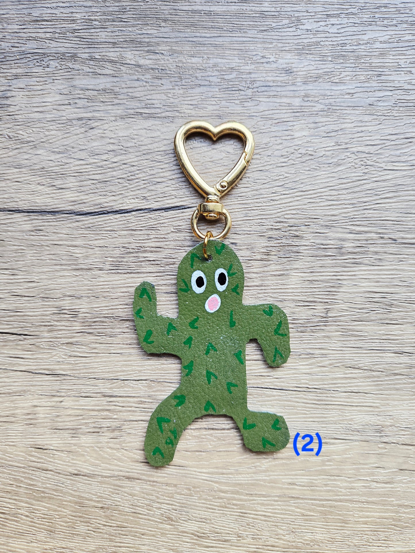 Cactus Leather Bag Charm/Keychain