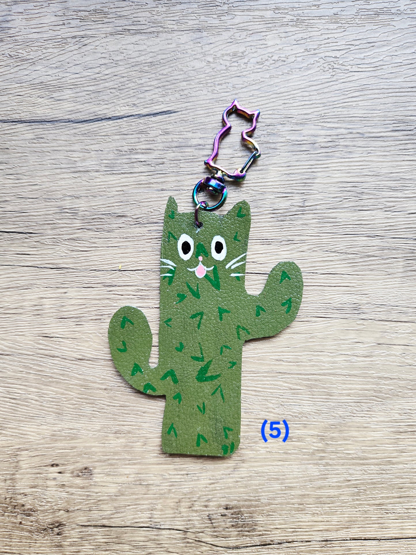 Cactus Leather Bag Charm/Keychain