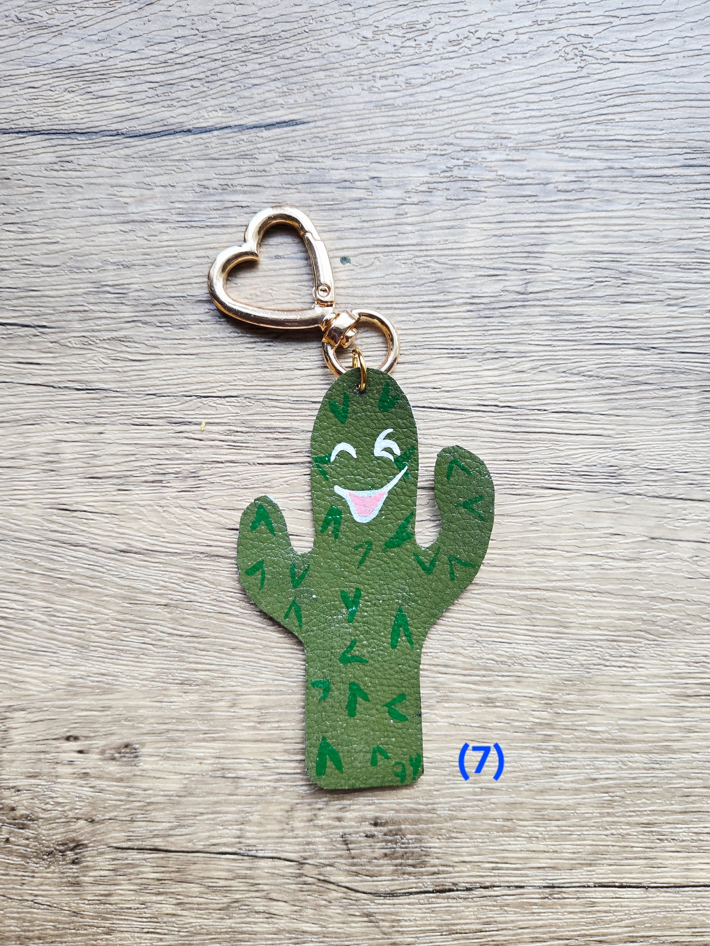 Cactus Leather Bag Charm/Keychain