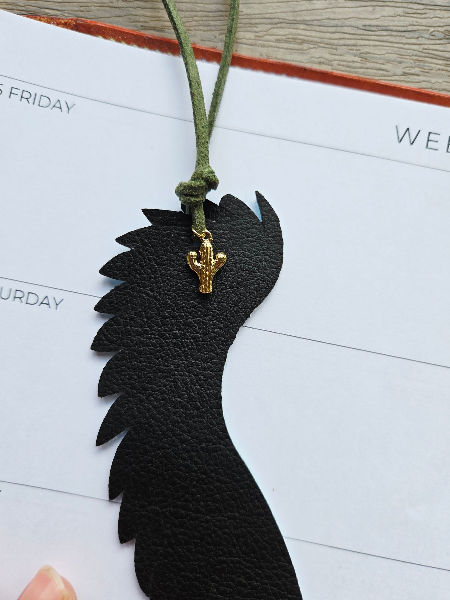 Cactus Leather Bookmark