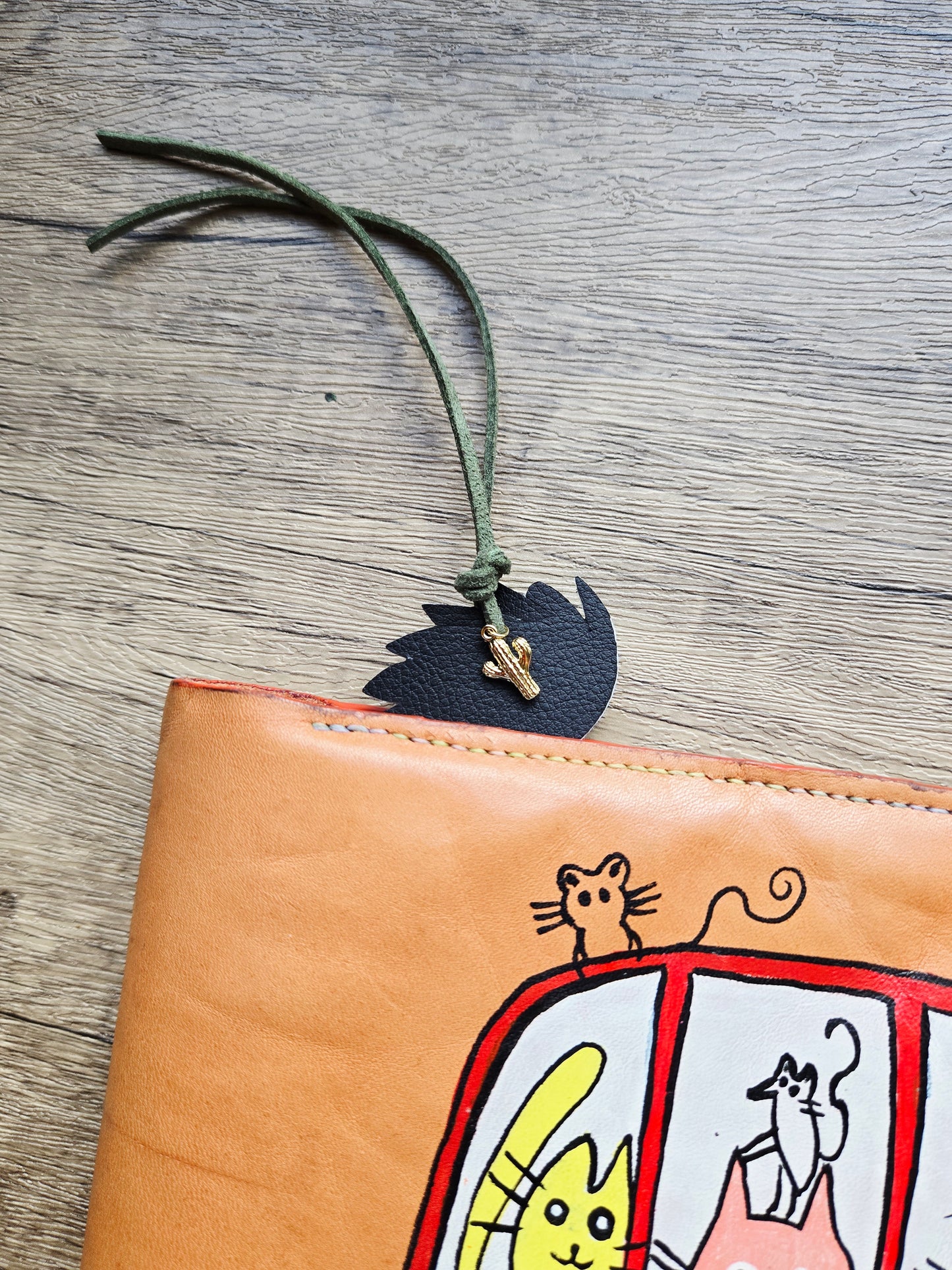 Cactus Leather Bookmark