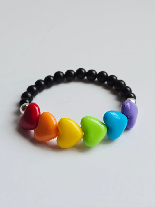 Rainbow Heart Bracelet