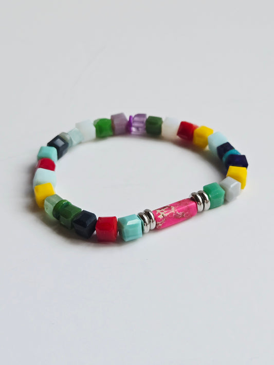 Rainbow cube Bracelet