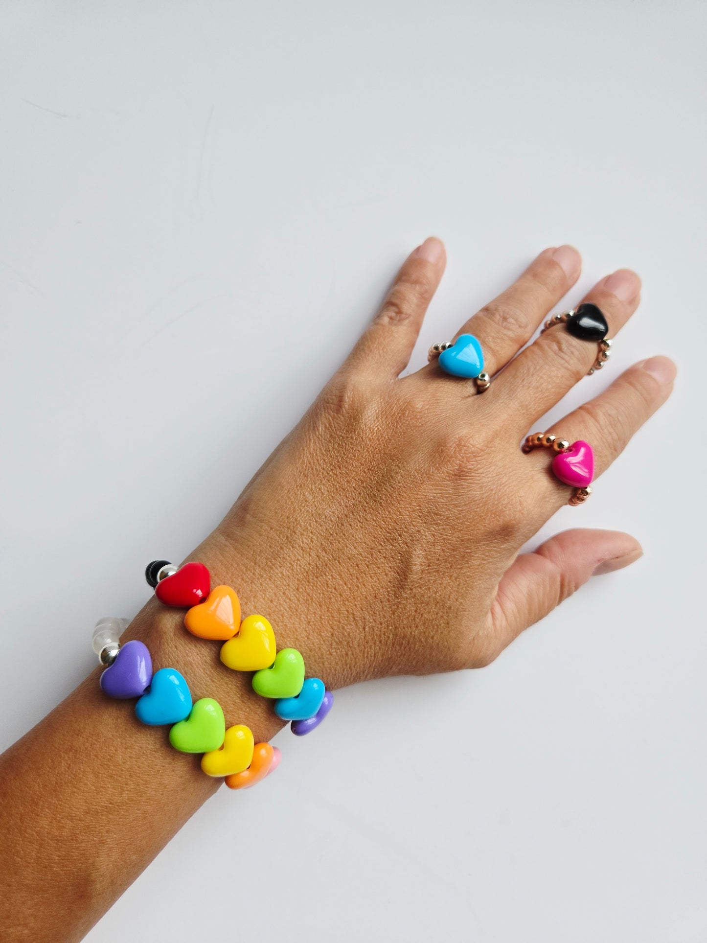 Rainbow Heart Bracelet