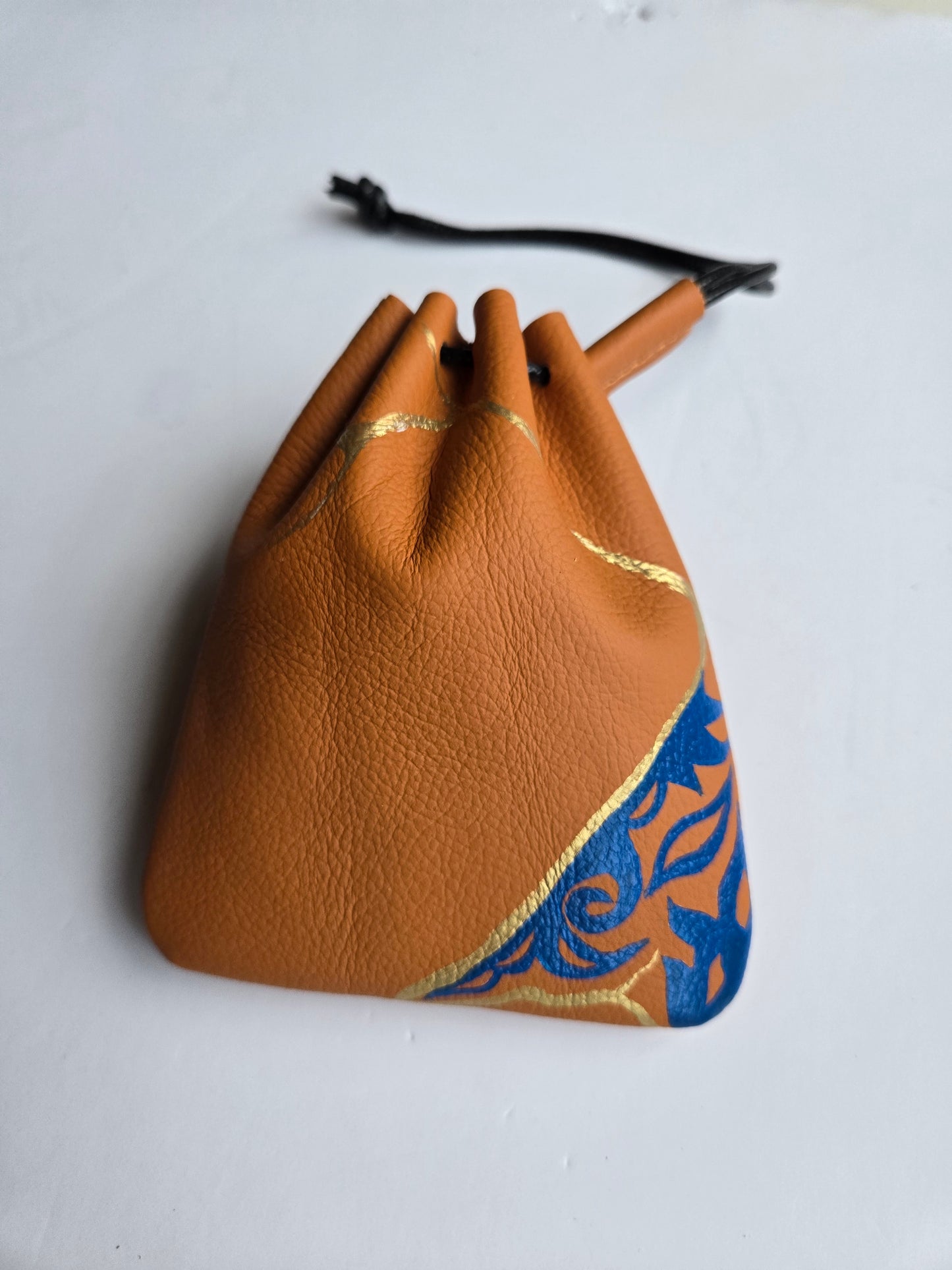 Anak Peranakan Batik Leather drawstring pouch
