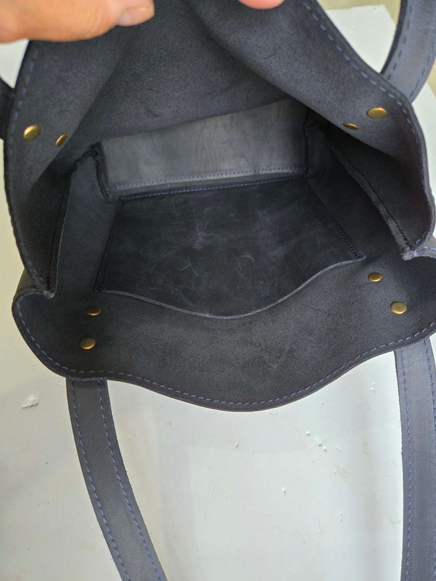 Leather Tote Bag- Olive Green