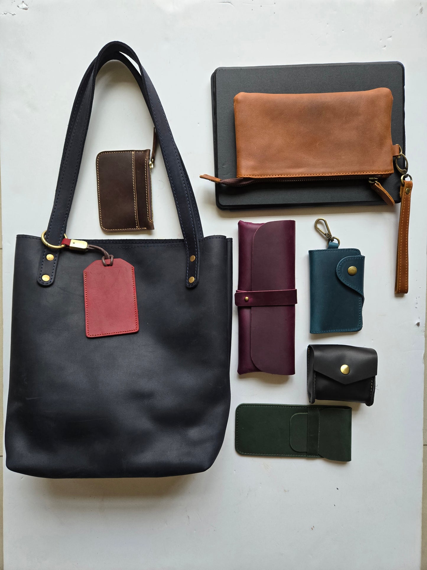Leather Tote Bag- Burgundy
