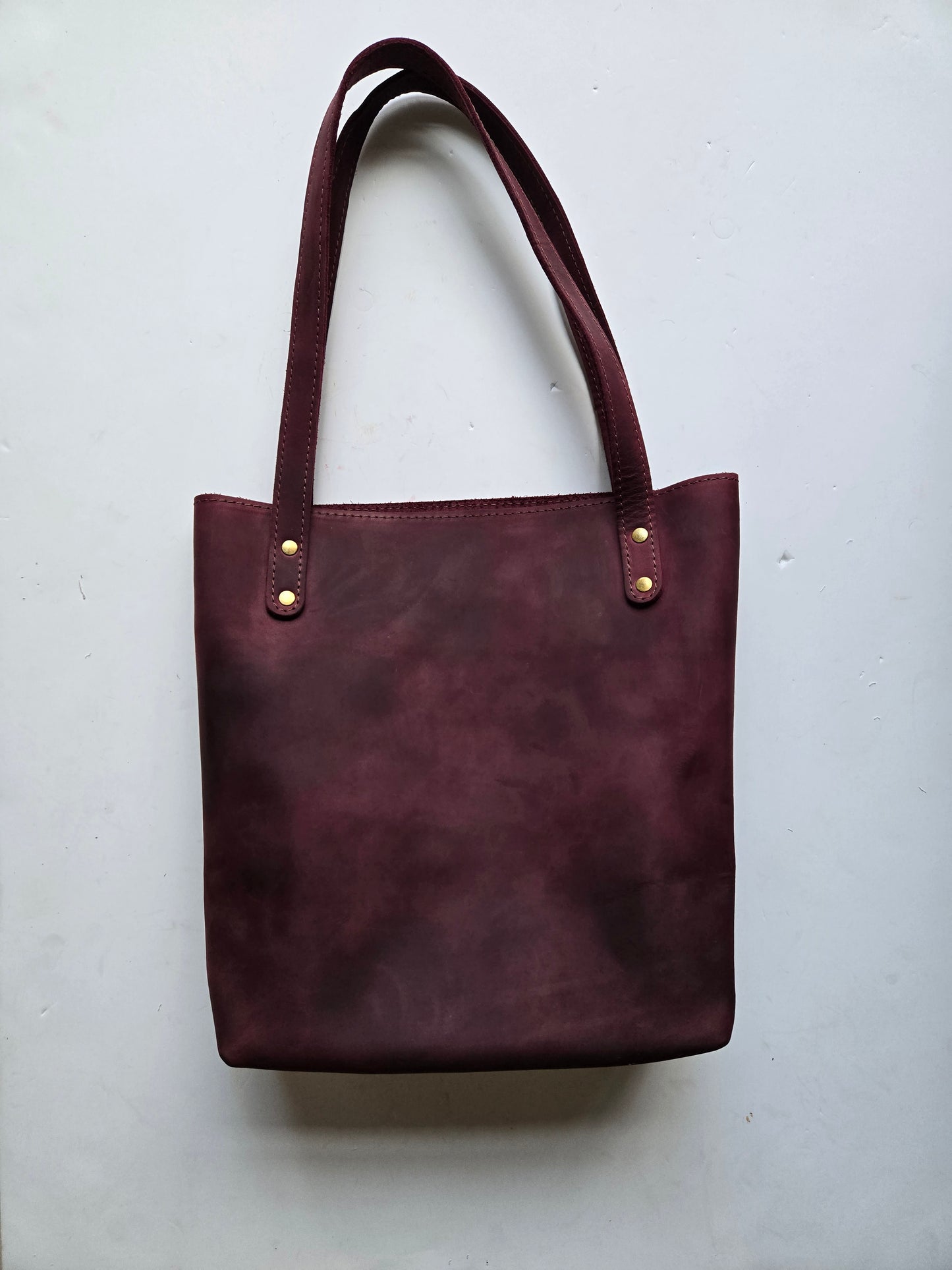 Leather Tote Bag- Burgundy