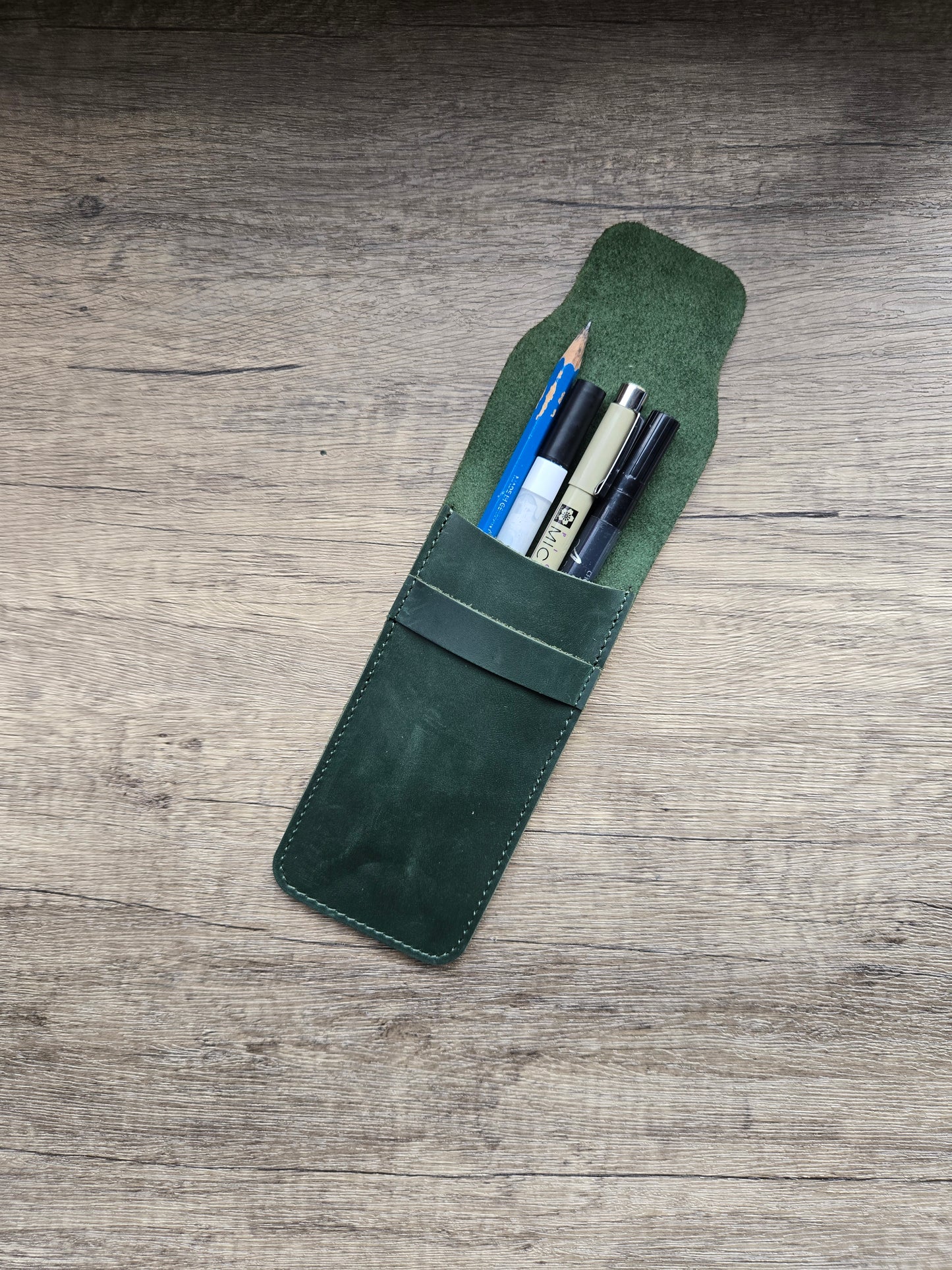 Leather Pen Case - Unicorn Cats