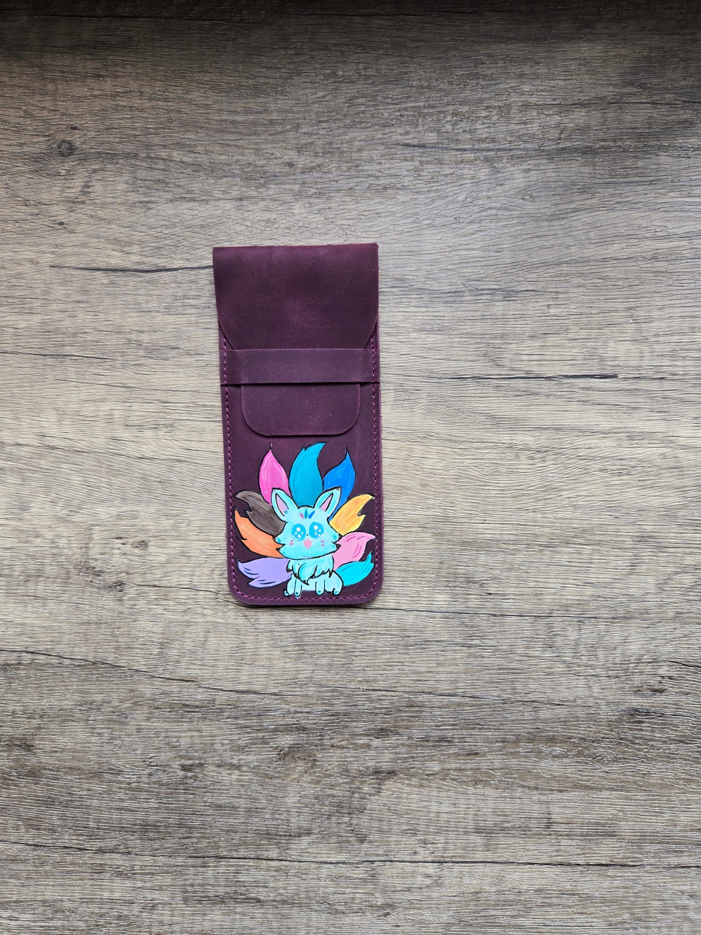 Leather Pen Case - Nine Tailed Fox
