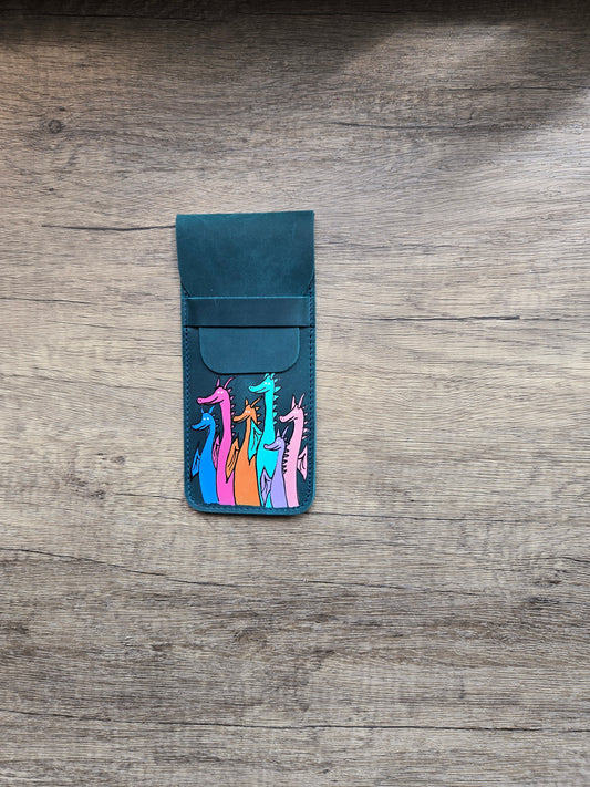 Leather Pen Case - Dragons