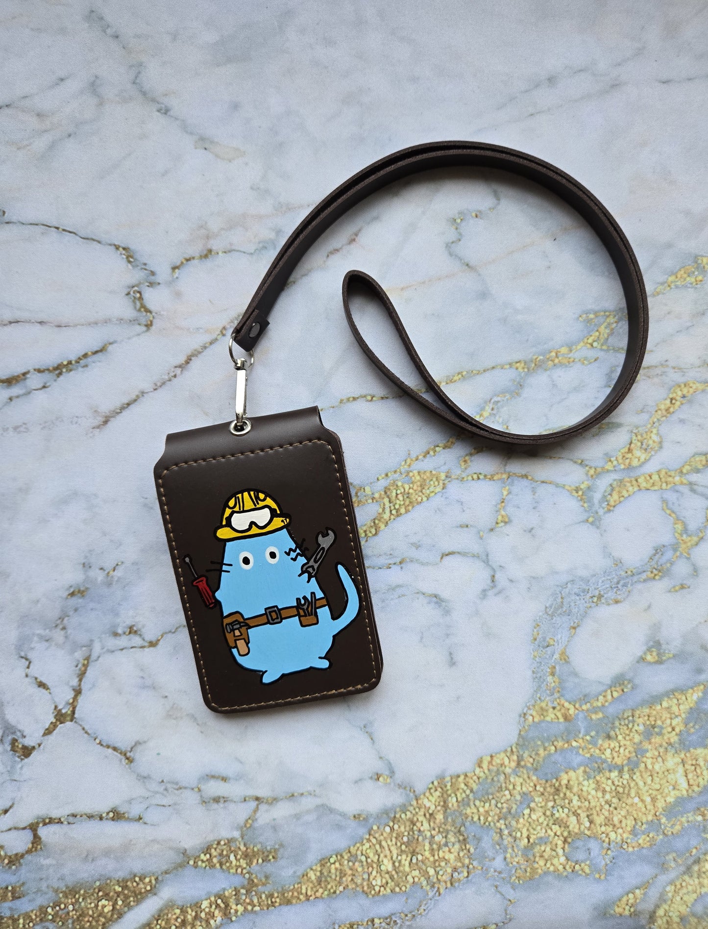 Engineer Cat Lanyard Card Holder