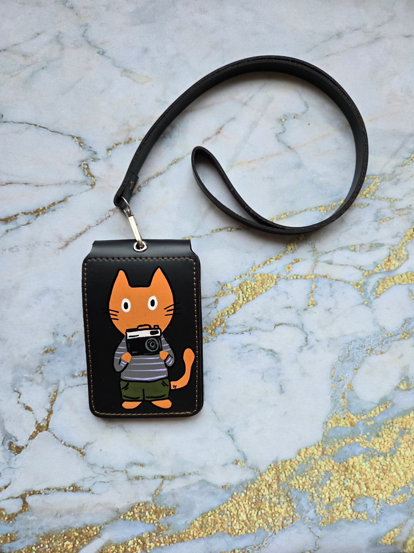 Photographer Cat Lanyard Card Holder