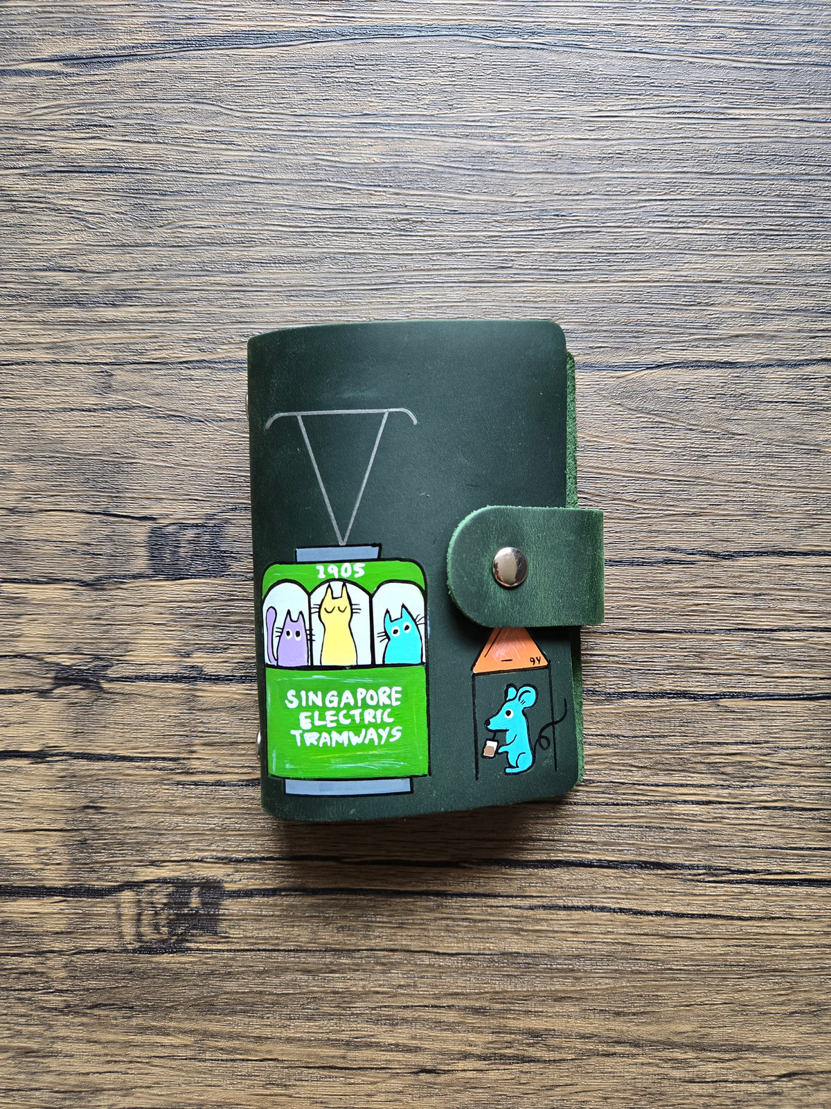 Leather A7 Journal- A Singapore Tram