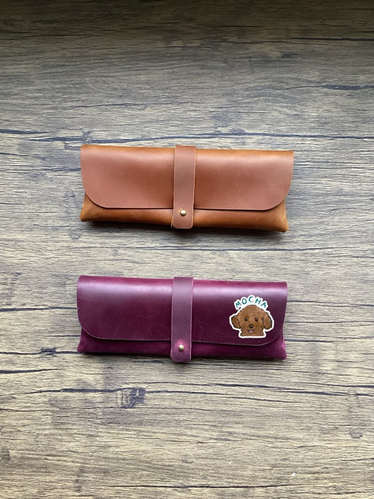 Pet Pawtraits On Leather Sunglasses Case