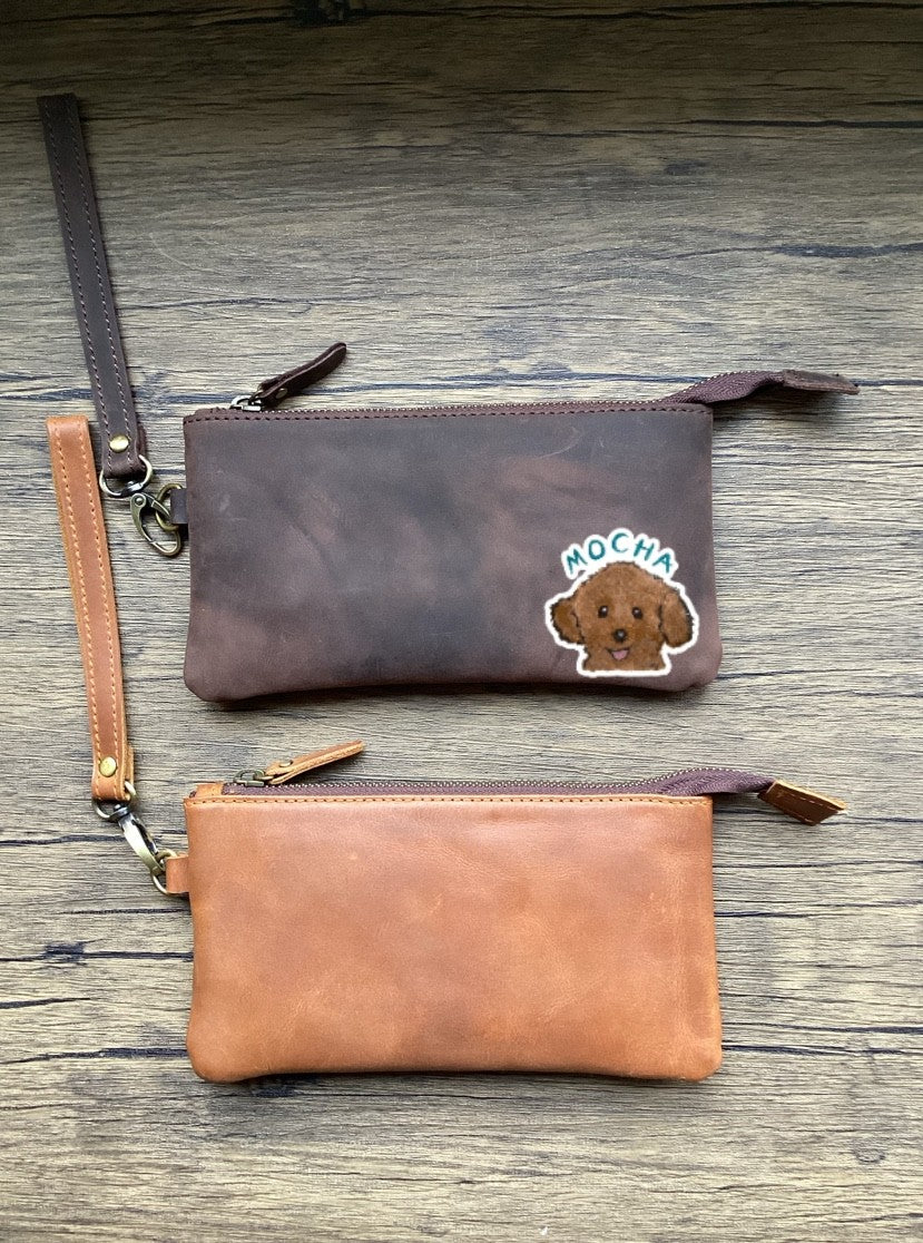 Pet Pawtraits On Leather HP pouch/wristlet