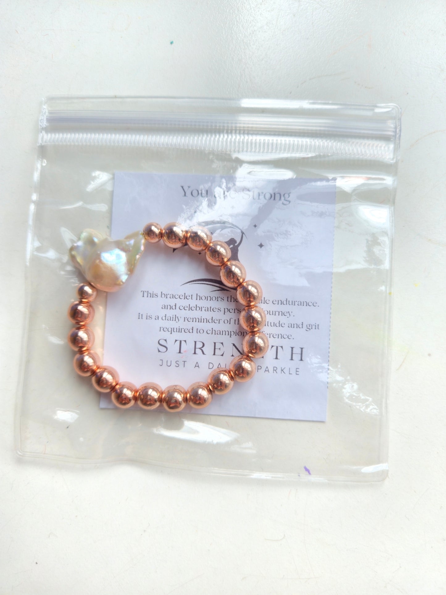 Strength Bracelet- Single Baroque Pearl