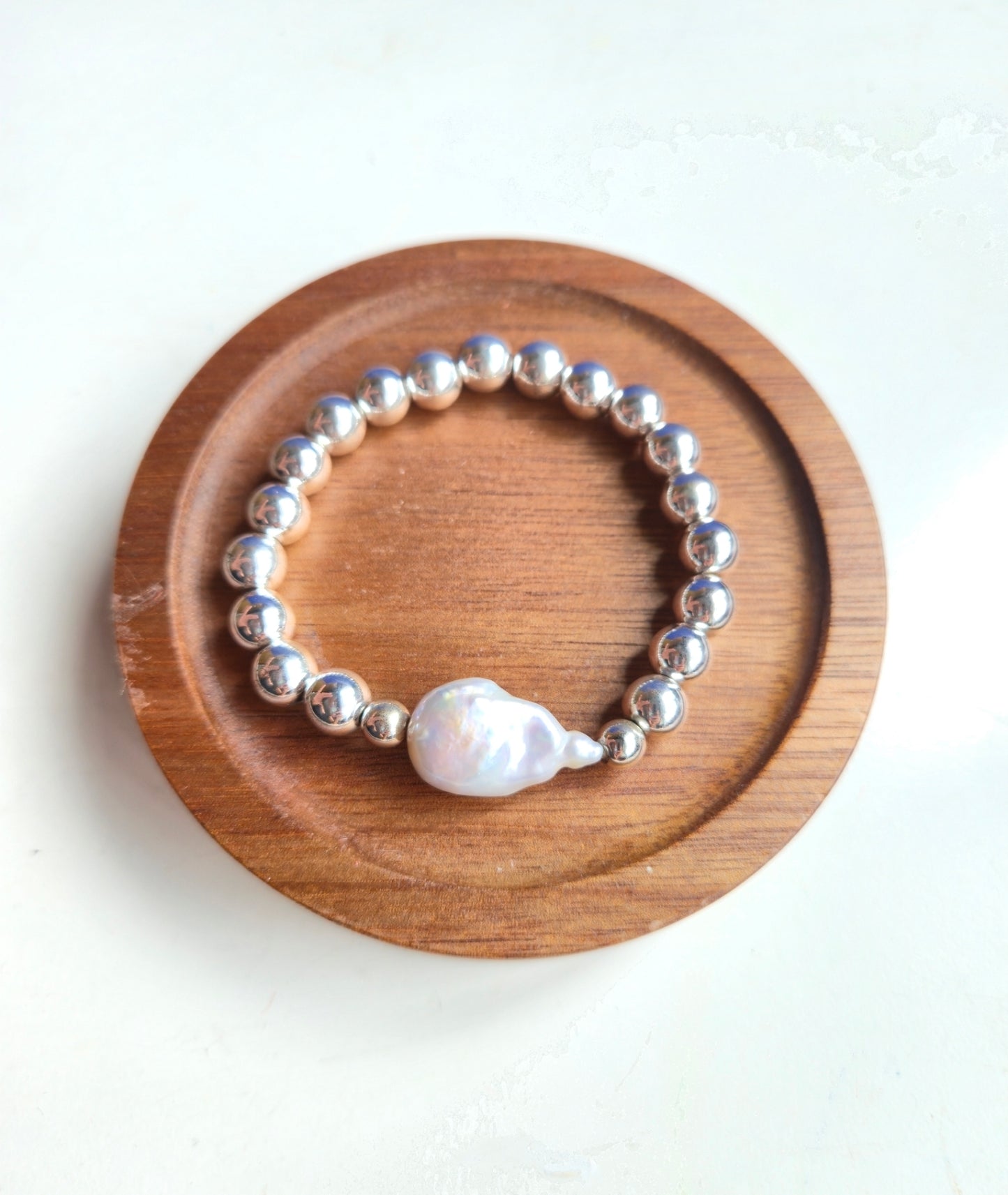 Strength Bracelet- Single Baroque Pearl
