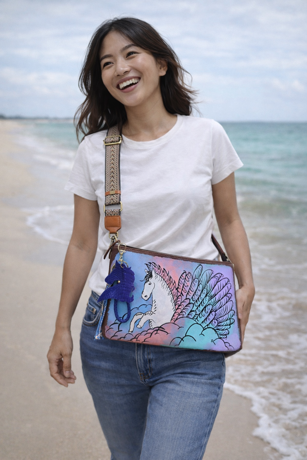 Gallop into Wealth (马上发财) Leather Pegasus Cross Body Bag