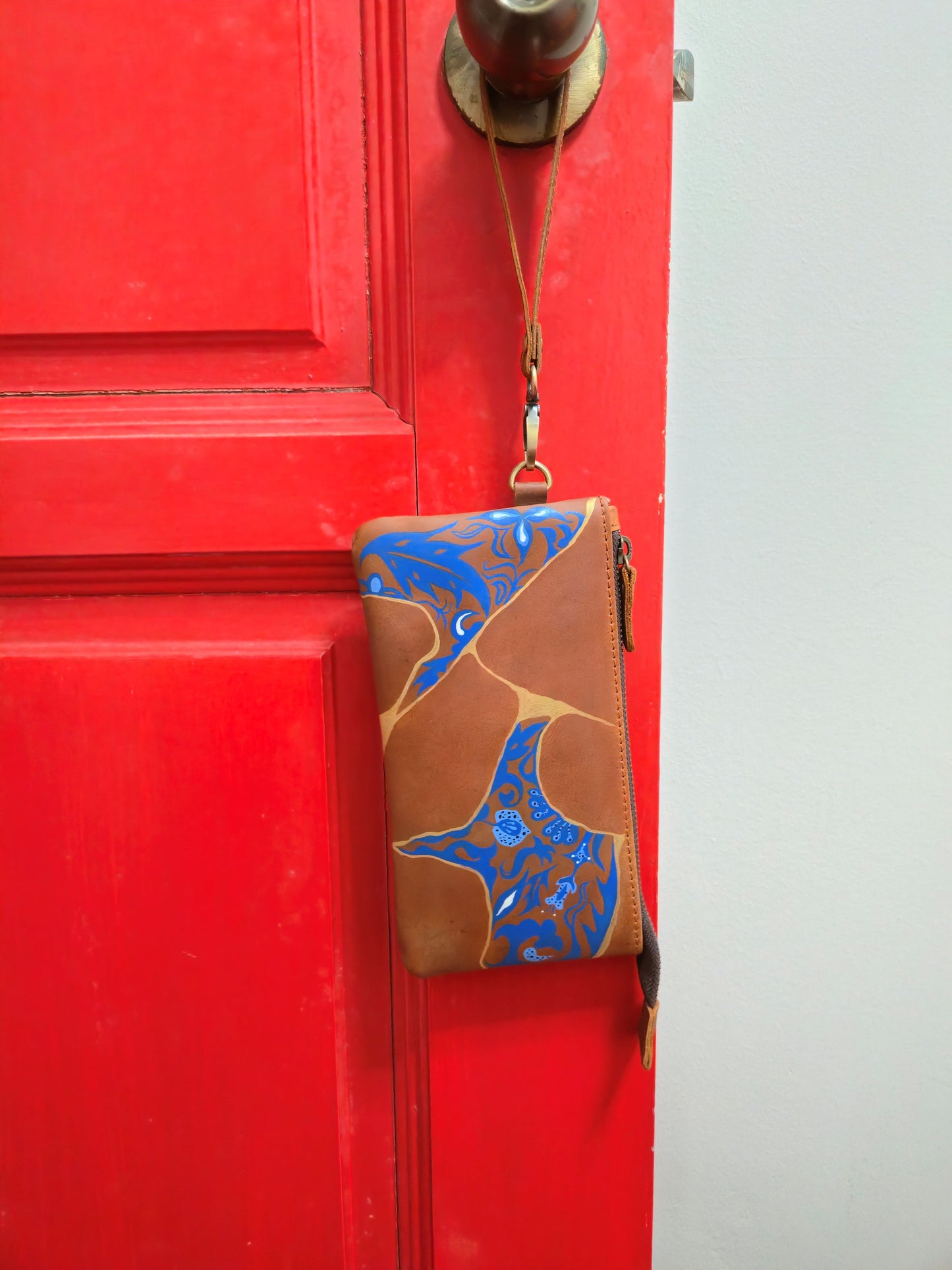 Anak Peranakan and Batik Leather handphone pouch/wristlet
