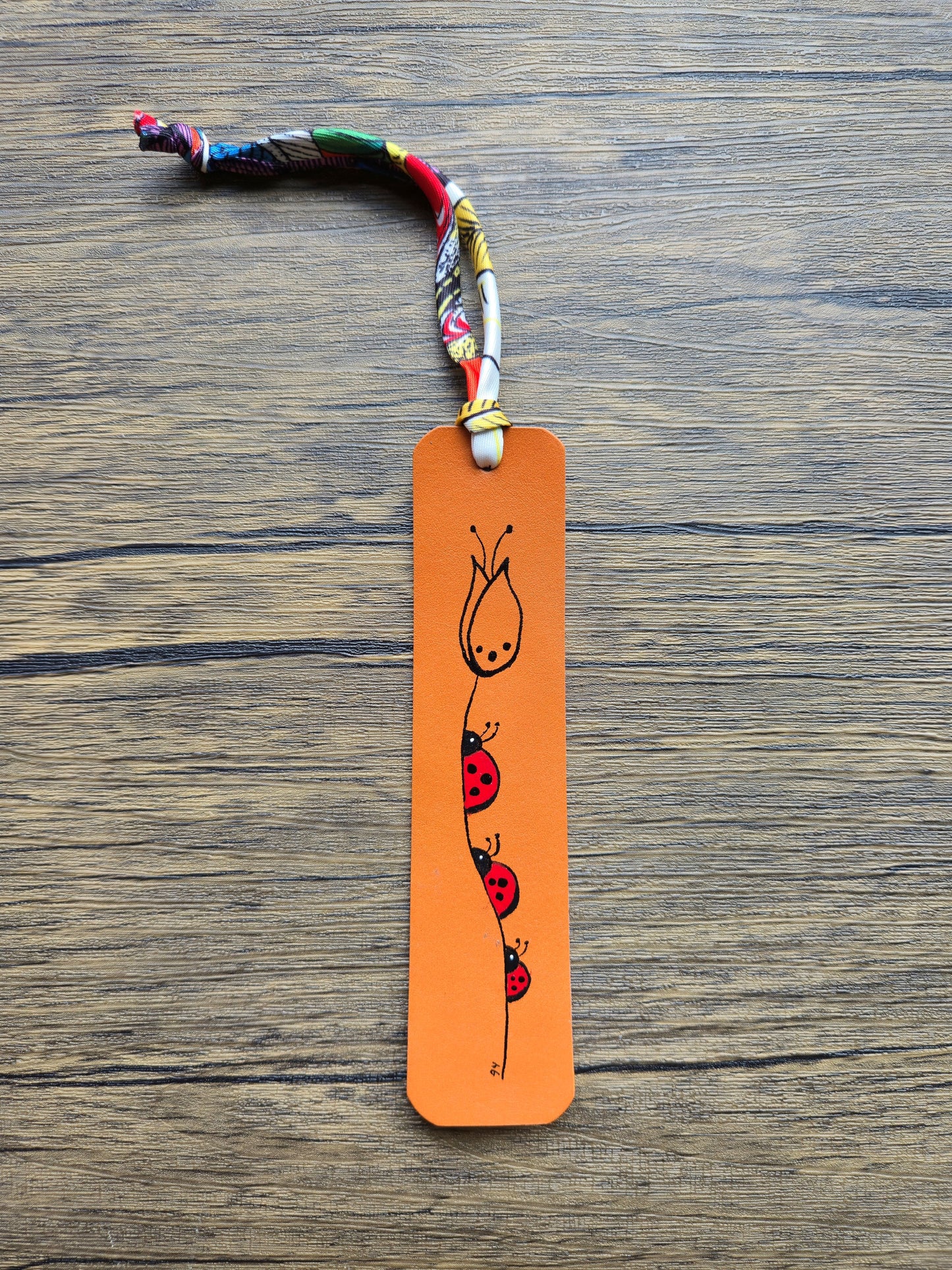 Between the pages Leather Bookmark