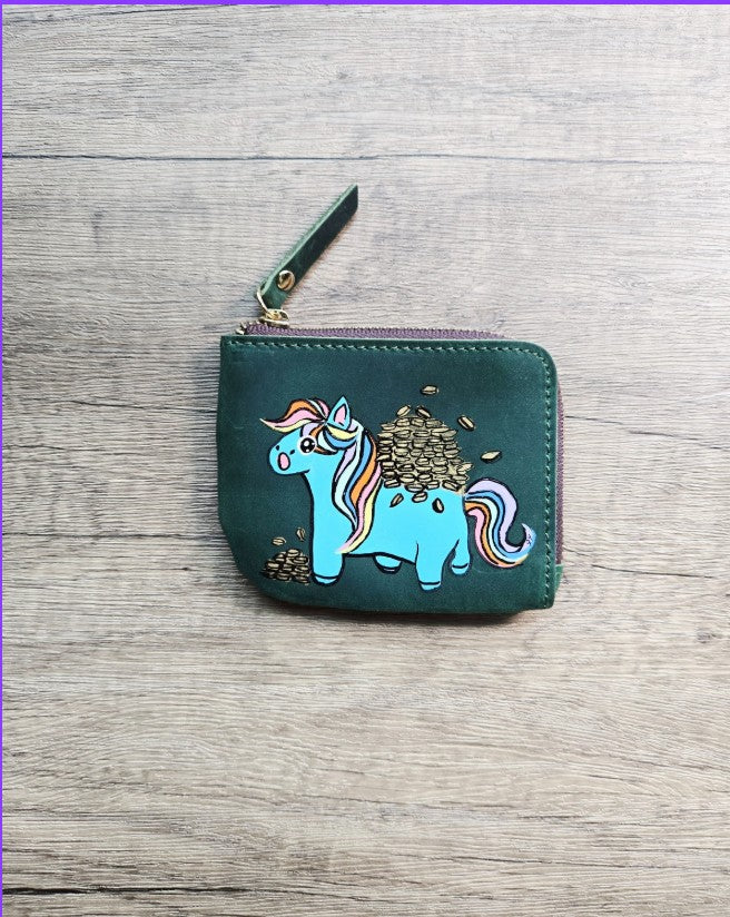 Gallop into Wealth (马上发财)  - Blue Rainbow Pony Pouch